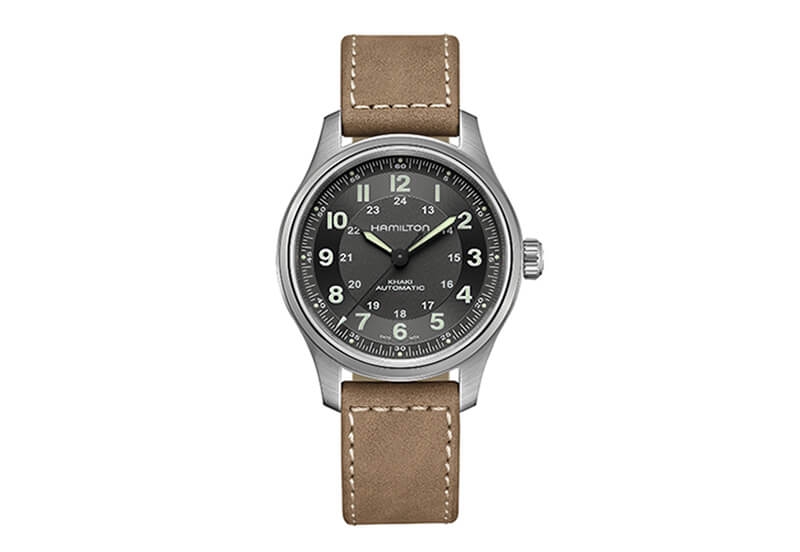 Hamilton horlogeband H70545550 - bruin leer