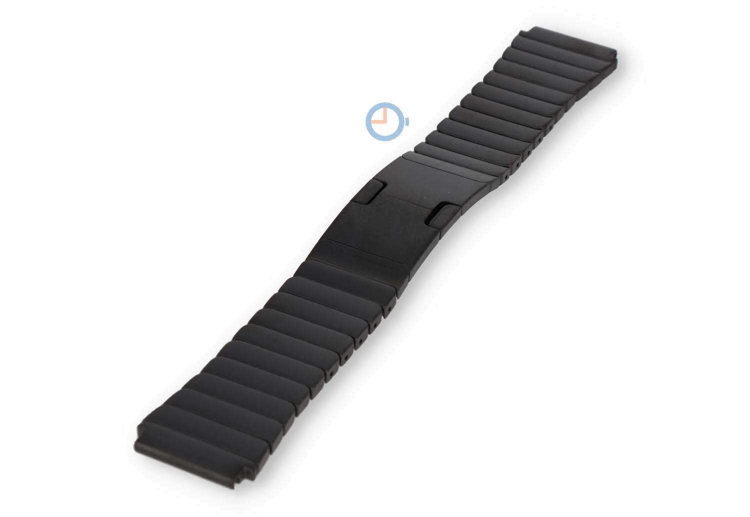 Zwart bandje 22mm Titanium - Quick Switch