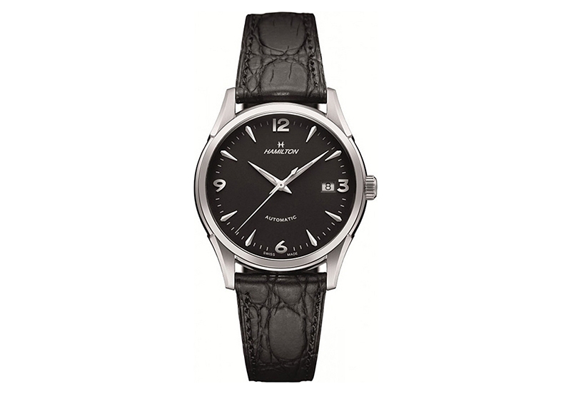 Hamilton horlogeband H38415731 - zwart leer