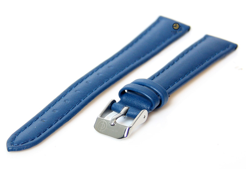 Horlogeband 14mm blauw kalfsleer