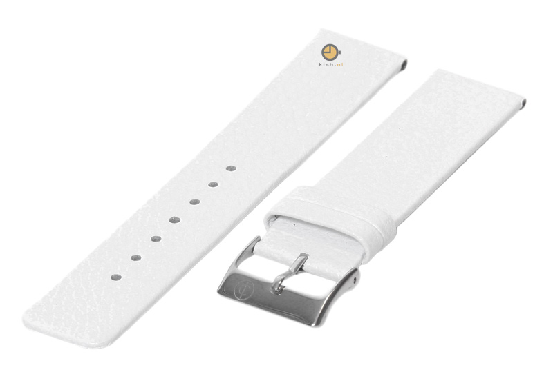 Horlogeband 20mm wit leer naadloos