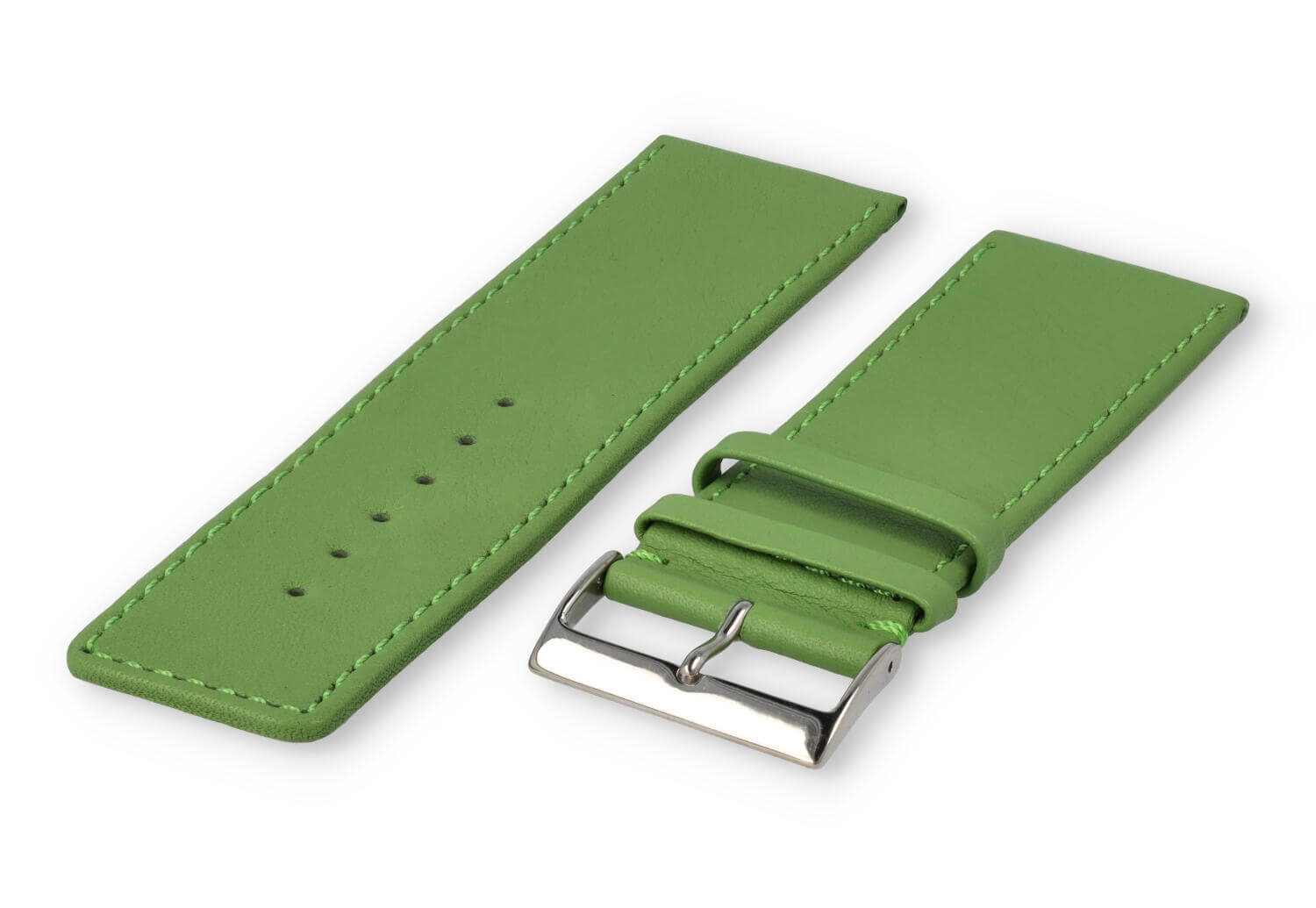 XL horlogeband glad leer - 30mm - appelgroen