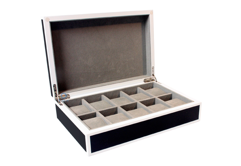 Design horlogekist voor 10 horloges - zwart hout