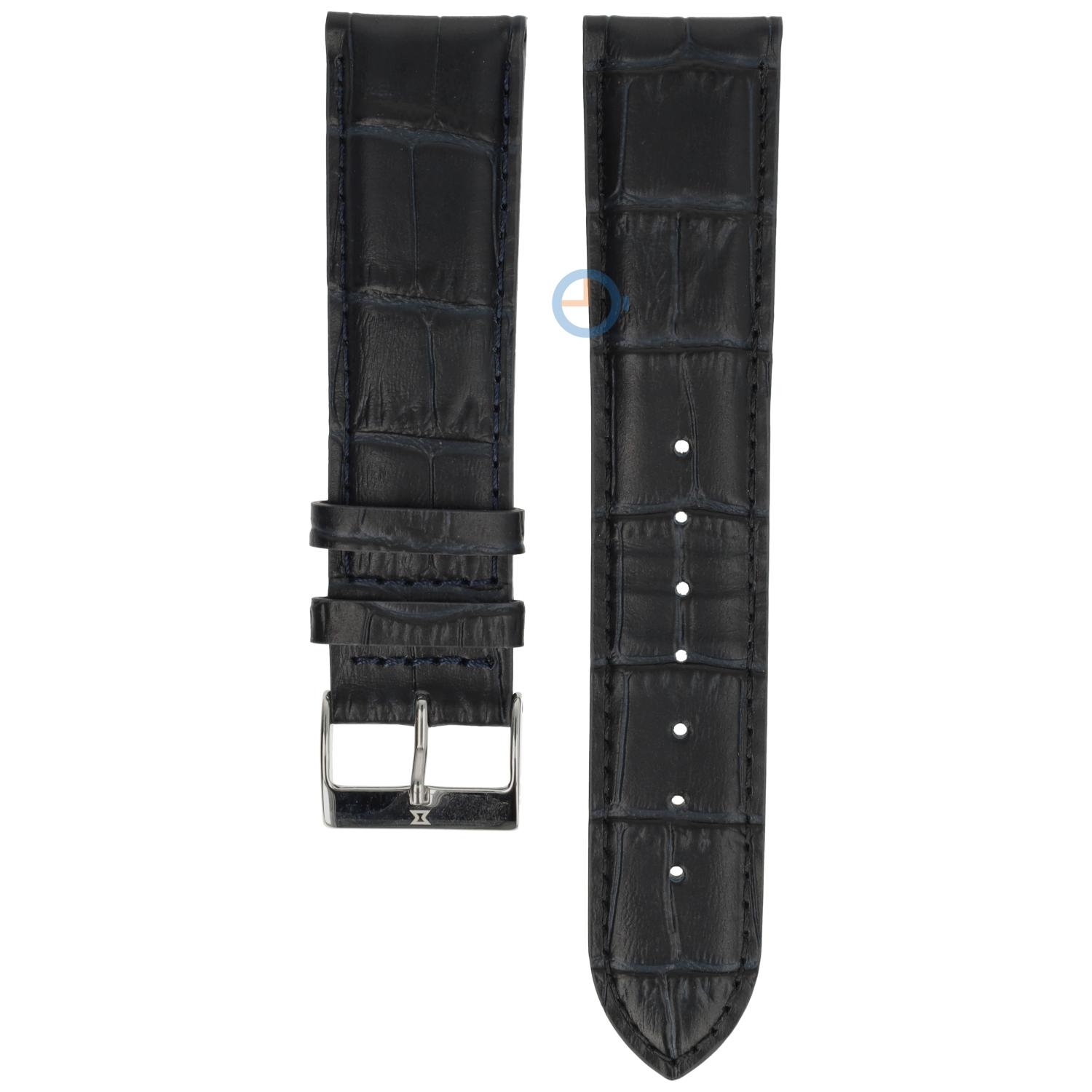 Edox Les Vauberts 40101 Horlogeband Zwart Leer