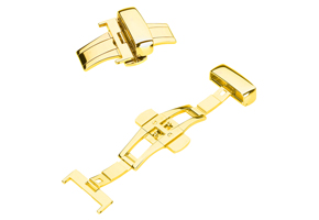 Vlindersluiting met drukkers 20mm - goudgeel