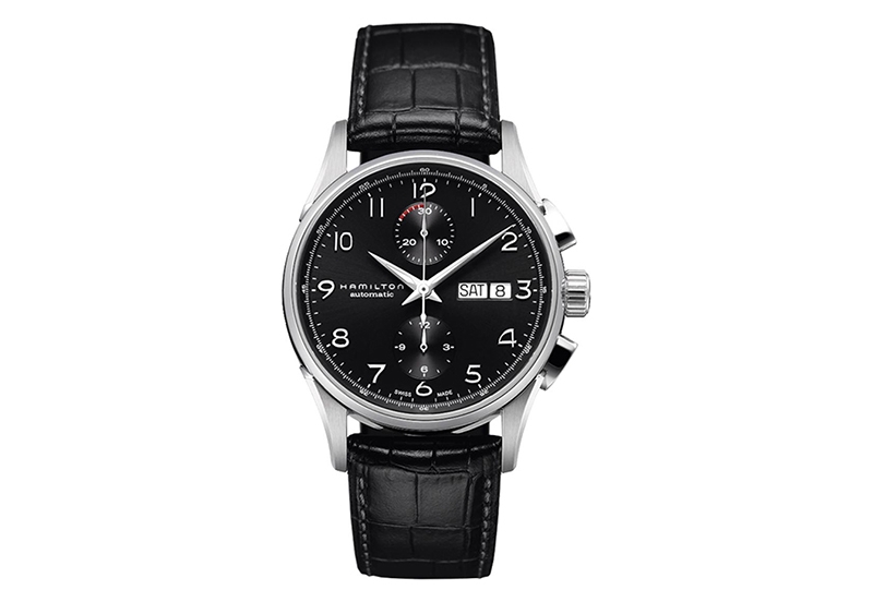 Hamilton horlogeband H32576735 - zwart leer