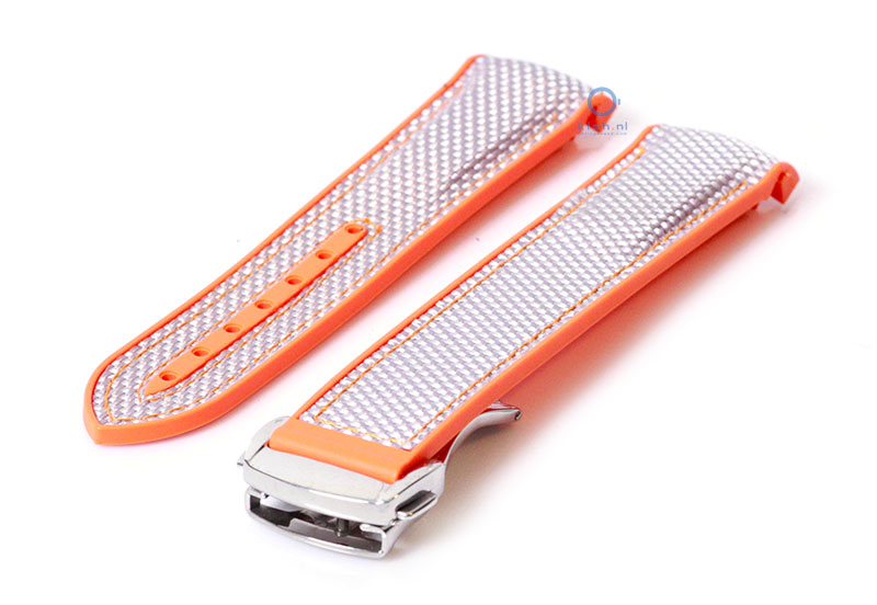 Omega seamaster horlogeband 20mm licht grijs - oranje