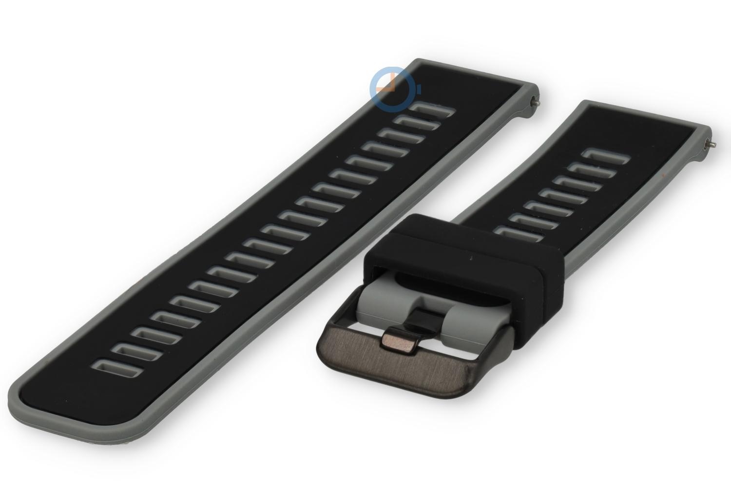Snelwissel bandje 22mm - zwart grijs