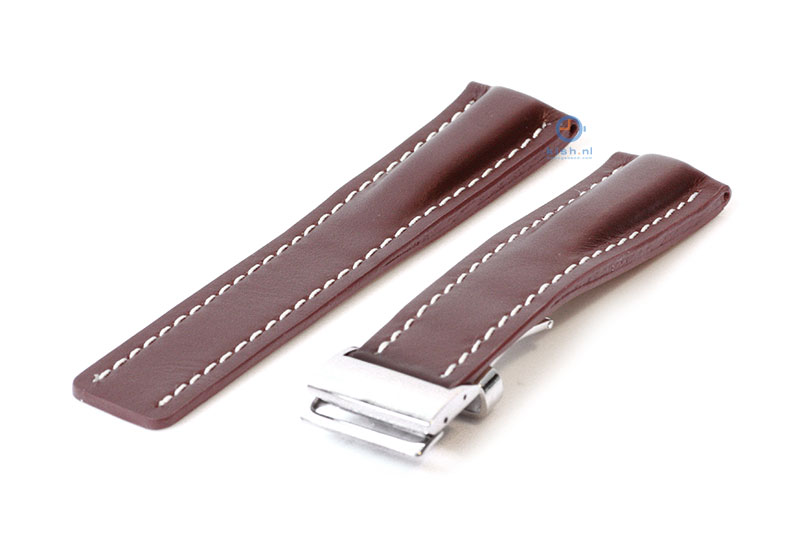 Breitling horlogeband 22mm leer bruin incl. vouwsluiting