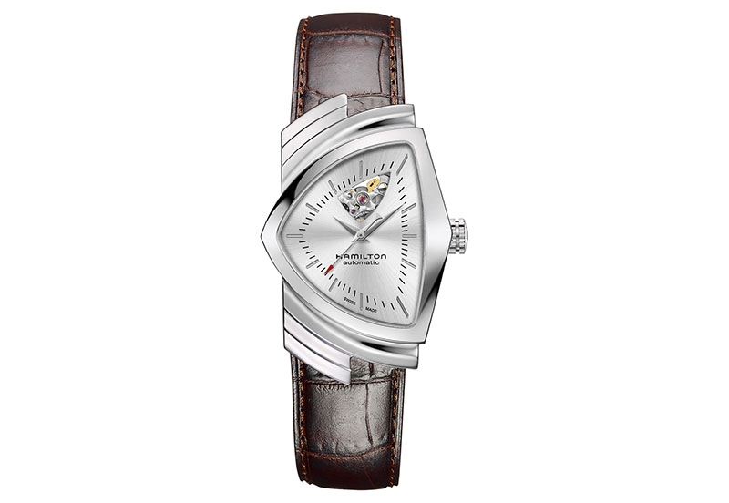 Hamilton horlogeband H24515552 - bruin leer