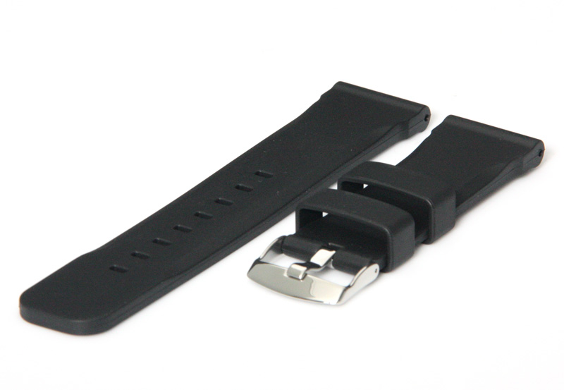 Horlogeband 22mm zwart rubber