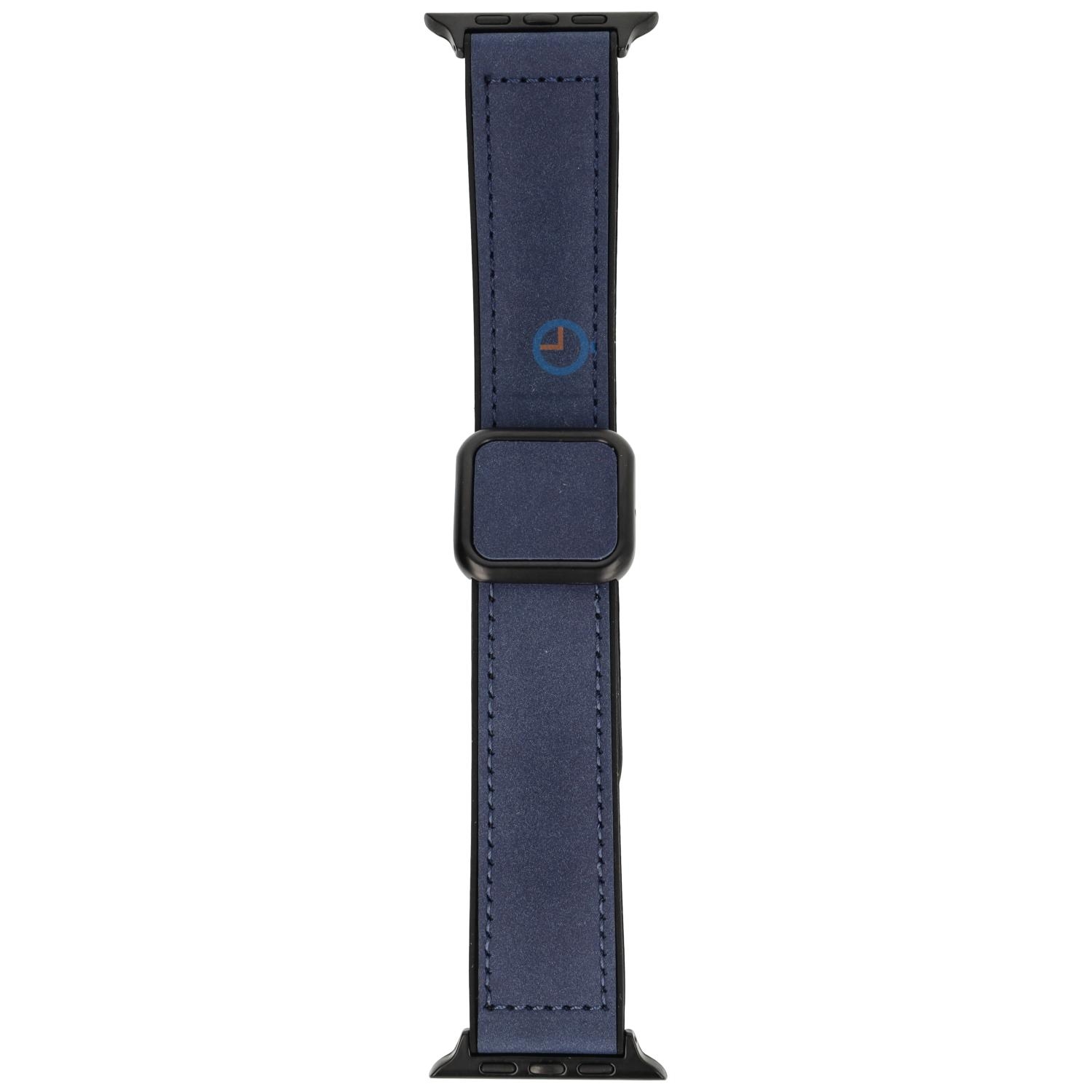 Luxe leren band Apple 45mm - Navy