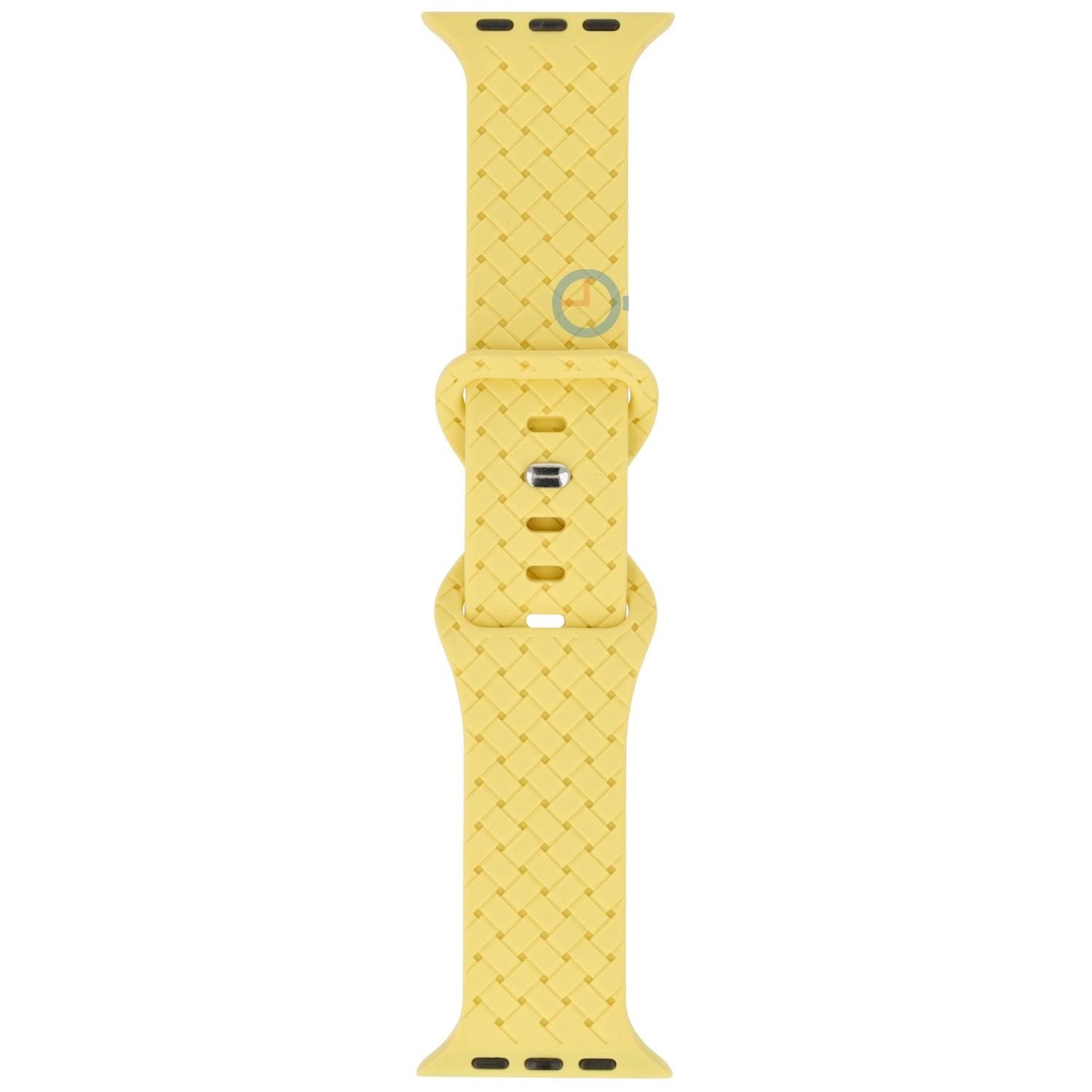 Siliconen vlechtbandje - Apple Watch 41mm - geel