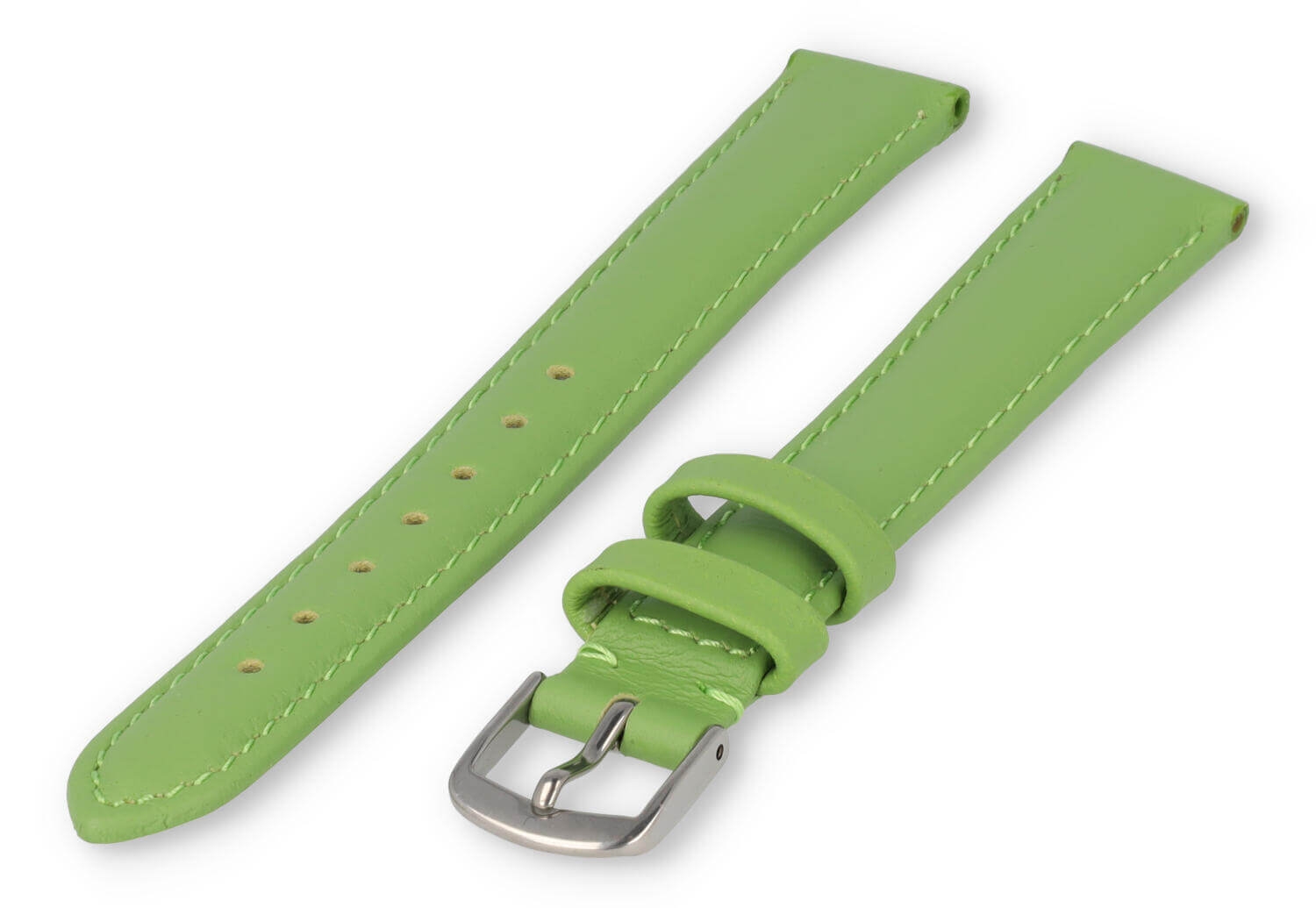 XL horlogeband glad leer - 14mm - appelgroen