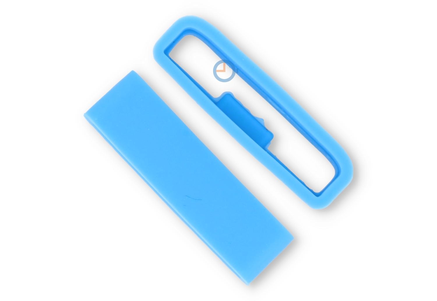 Flexibel band lusje met antislip 24mm - lichtblauw rubber - 1 stuks