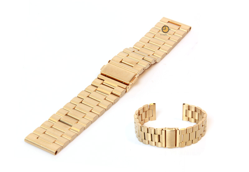 Horlogeband 24mm staal goud mat