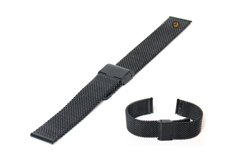 Milanese horlogeband 24mm zwart