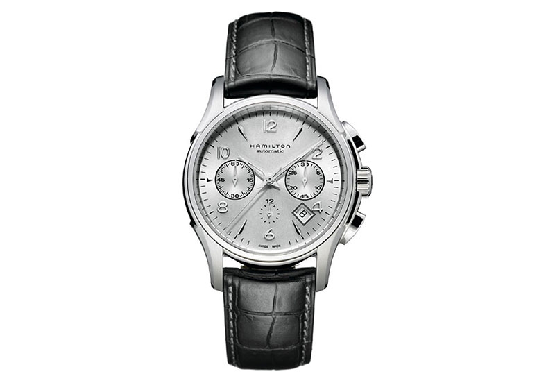 Hamilton horlogeband H32656853 - zwart leer