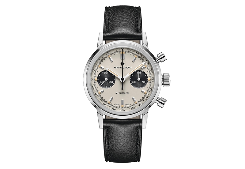Hamilton horlogeband H38429710 - zwart leer