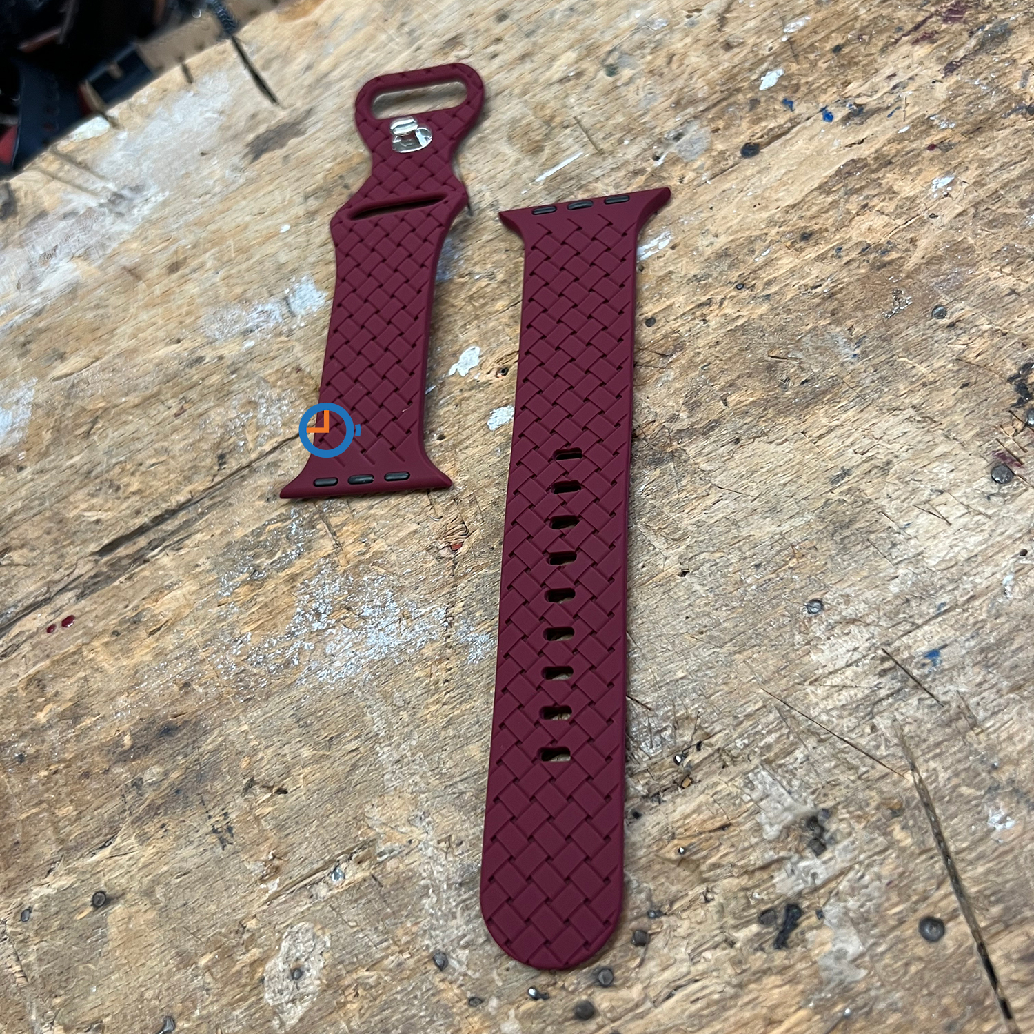 Siliconen vlechtbandje - Apple Watch 45mm - bordeaux