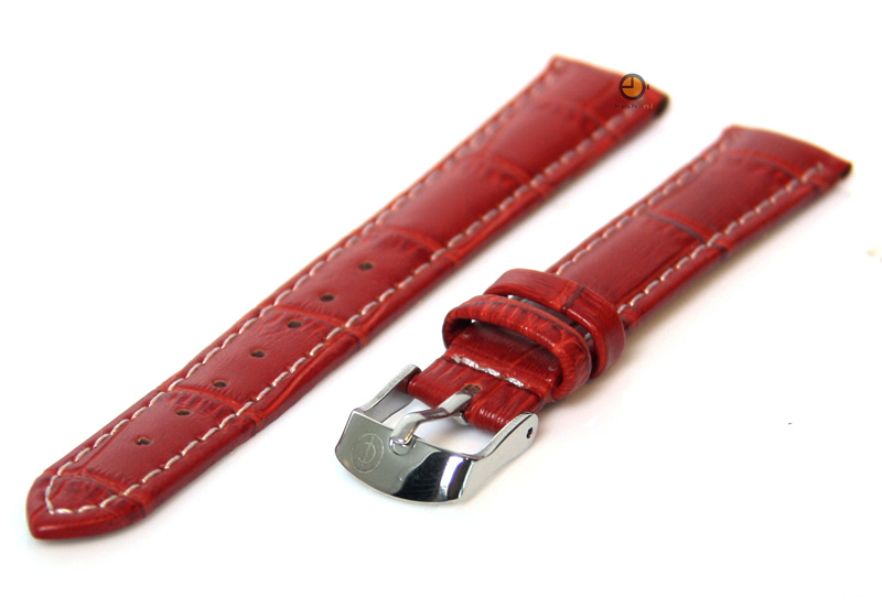 Horlogeband 14mm kroko leer roodbruin