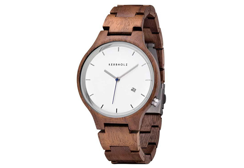 Kerbholz Lamprecht horlogeband Date Walnut Silver