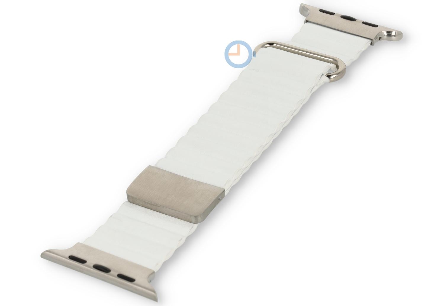 Leren band met magneet voor Apple Watch 41mm - wit