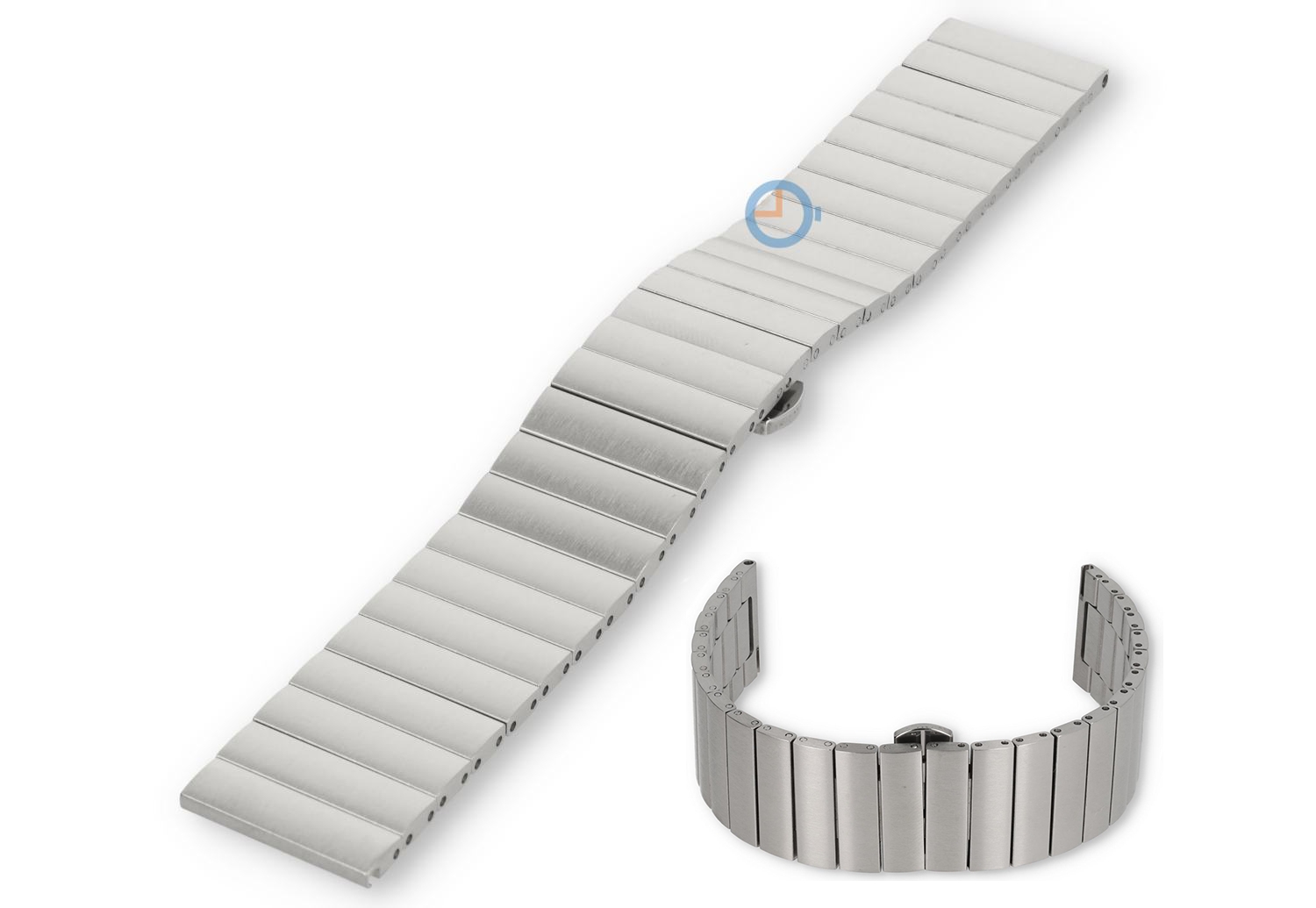 Horlogeband 22mm mat staal zilver