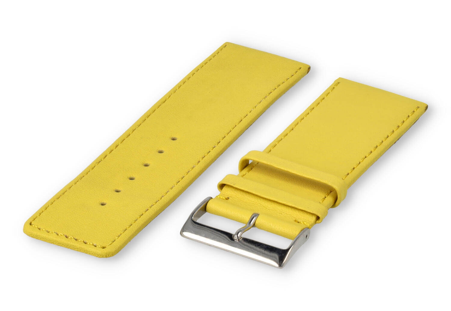 XL horlogeband glad leer - 30mm - geel