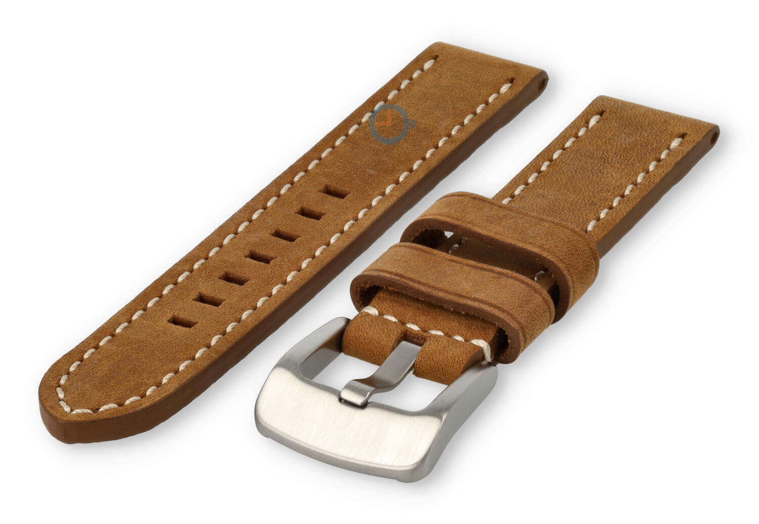 Waterafstotende horlogeband van leer - 22mm - bruin