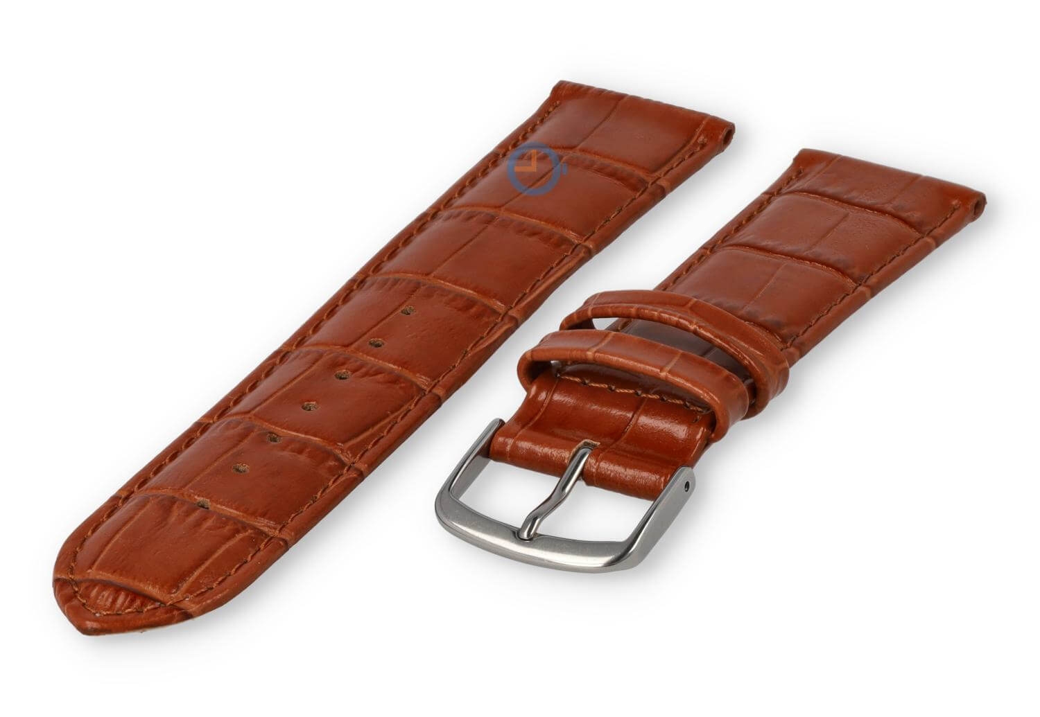 Leren horlogeband croco - 20mm - bruin