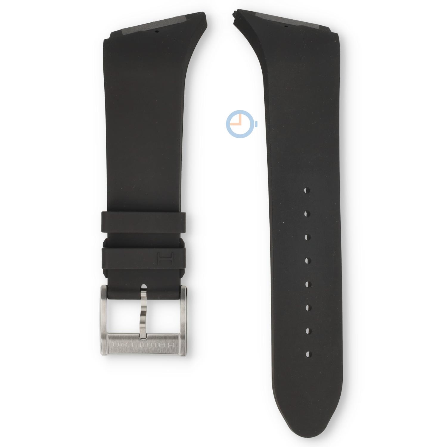 Hamilton horlogeband H24625330 - zwart siliconen