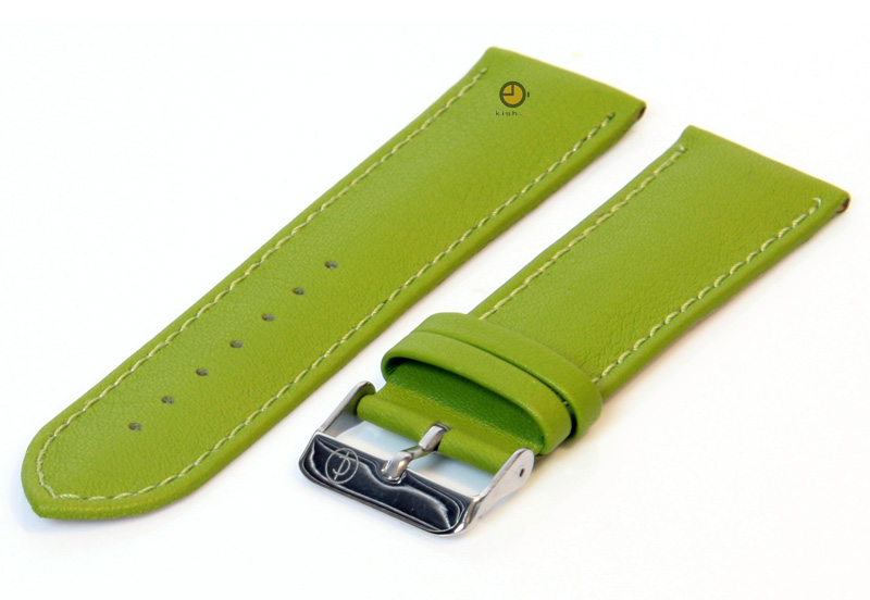 Horlogeband 22mm groen kalfsleer