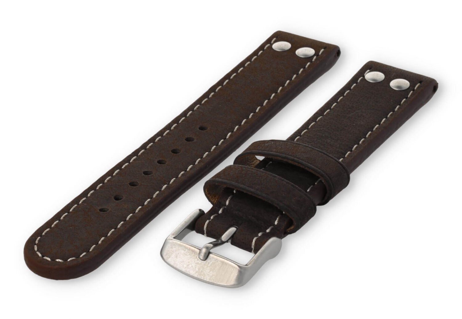 Flieger horlogeband 18mm kastanjebruin leer