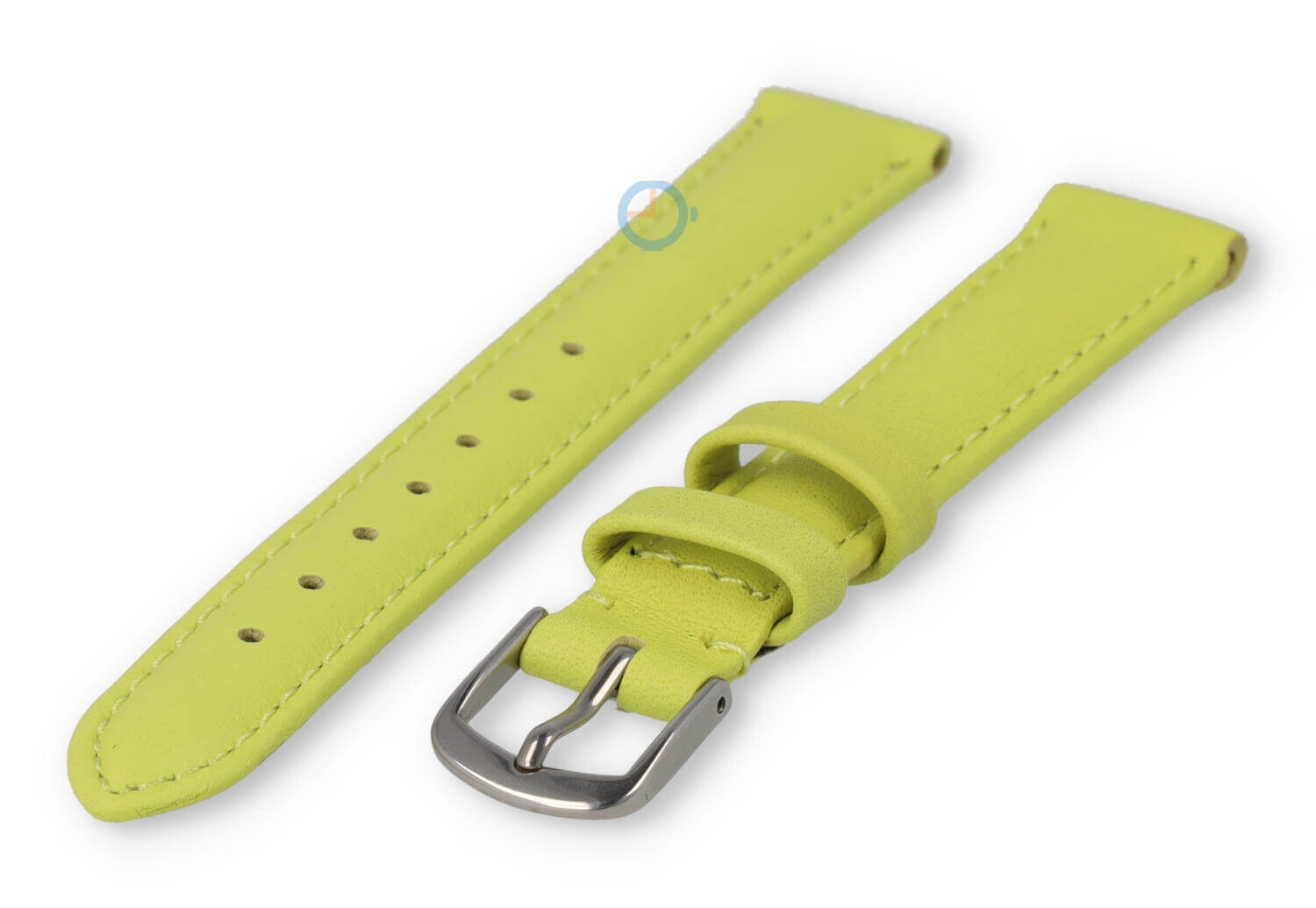 14mm horlogeband glad leer - limoen