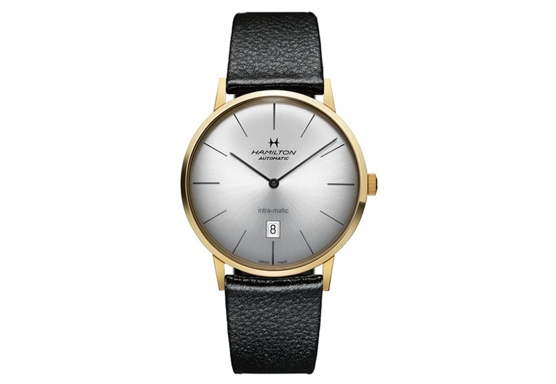 Hamilton horlogeband H38735751 - zwart leer