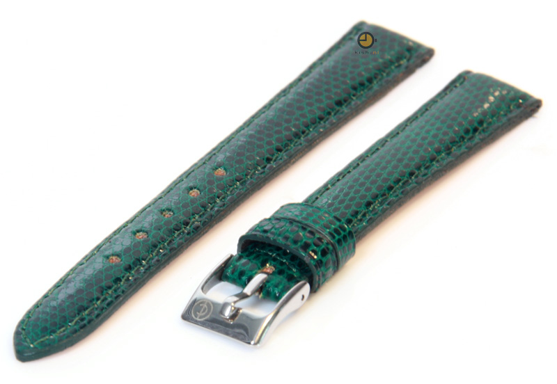 Horlogeband 14mm echt hagedissenleer groen