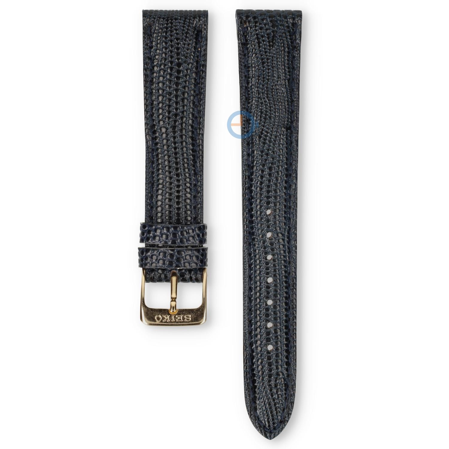 Universele 17mm blauw leren horlogeband - Seiko