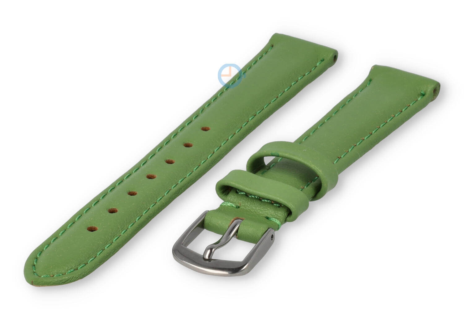 12mm horlogeband glad leer - appelgroen