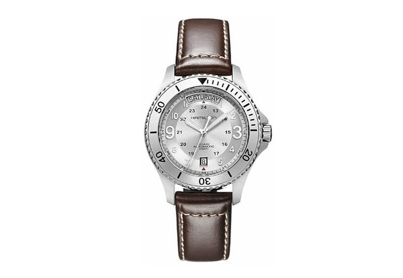 Hamilton horlogeband H64555553 - bruin leer
