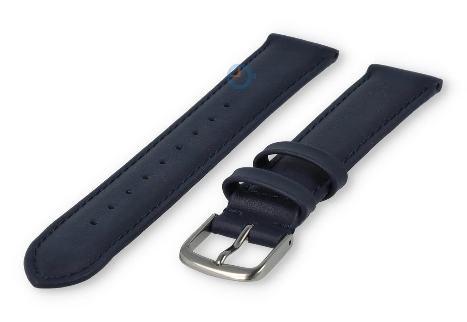 Oneven maat horlogeband leer - 13mm - marineblauw