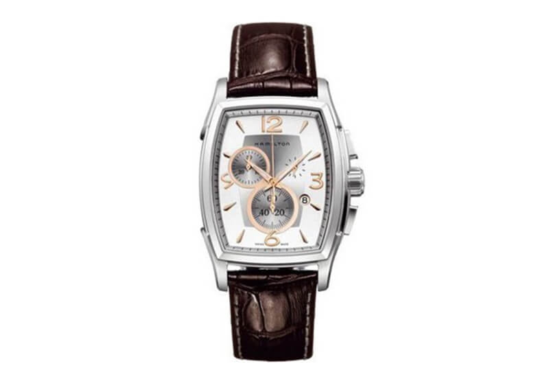 Hamilton horlogeband H36412555 - bruin leer