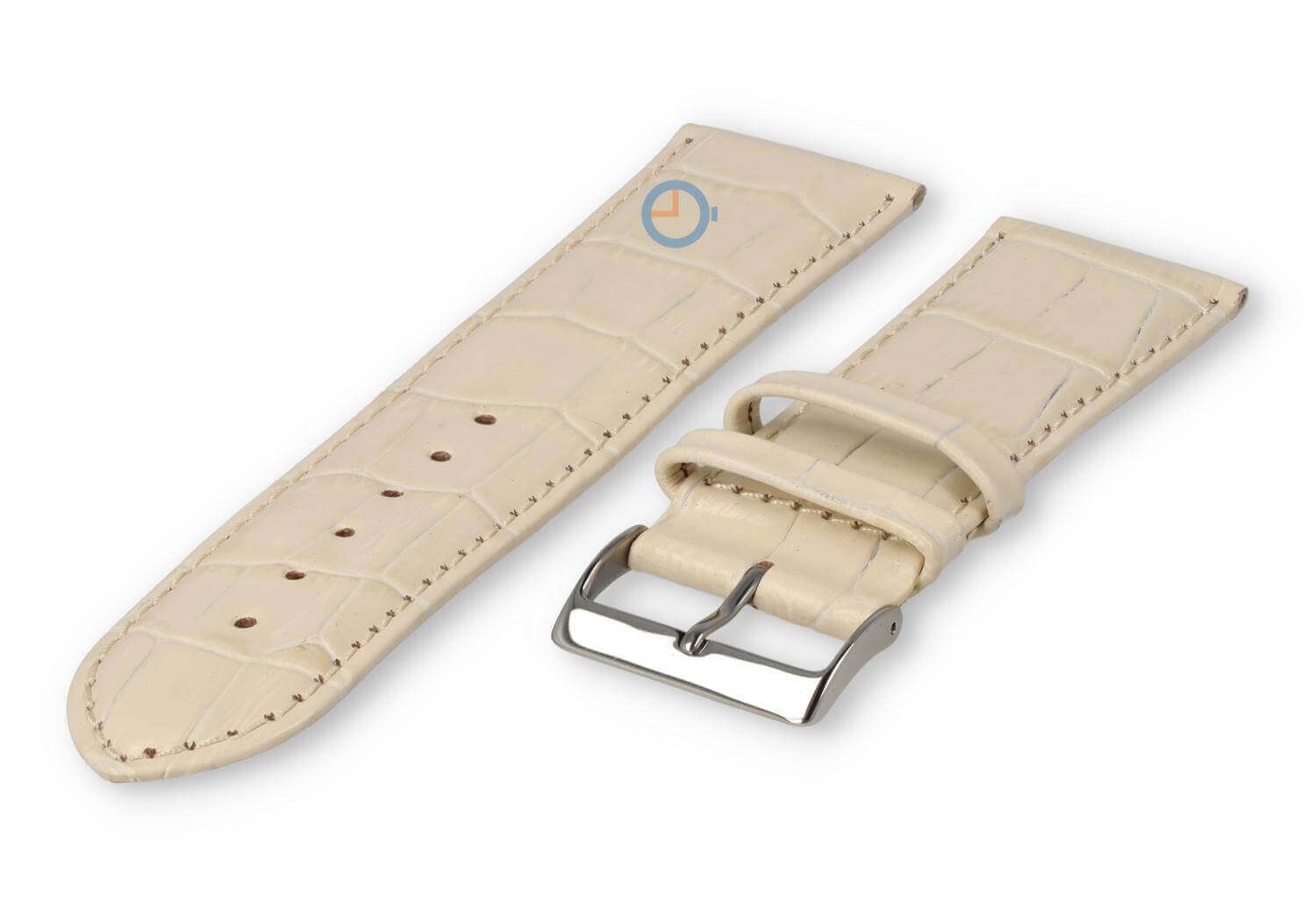 Basic croco horlogeband - 24mm - creme