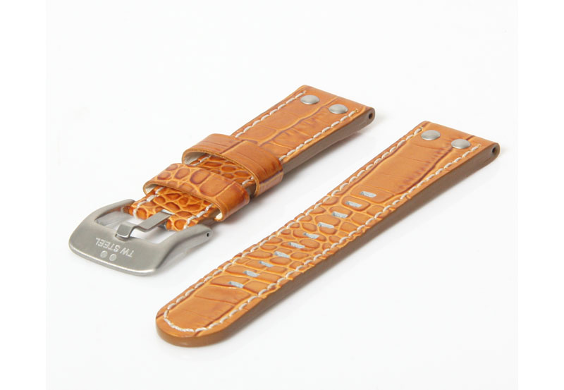 Horlogeband TW STEEL Canteen Croco Camel (22mm)