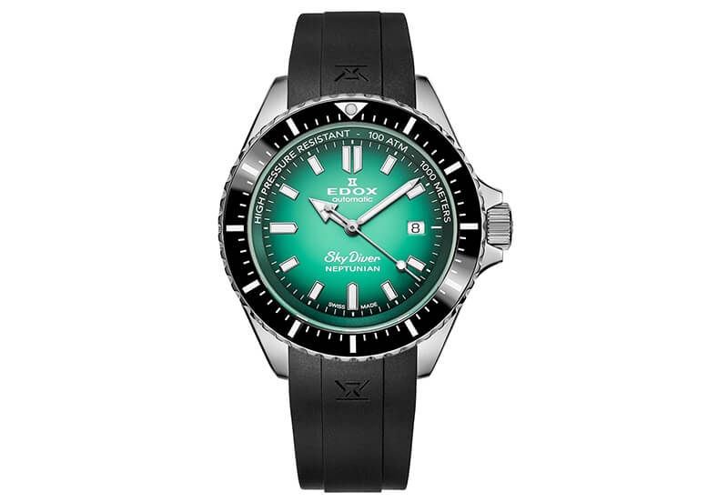 Edox SkyDiver 80120 Horlogeband Zwart Rubber