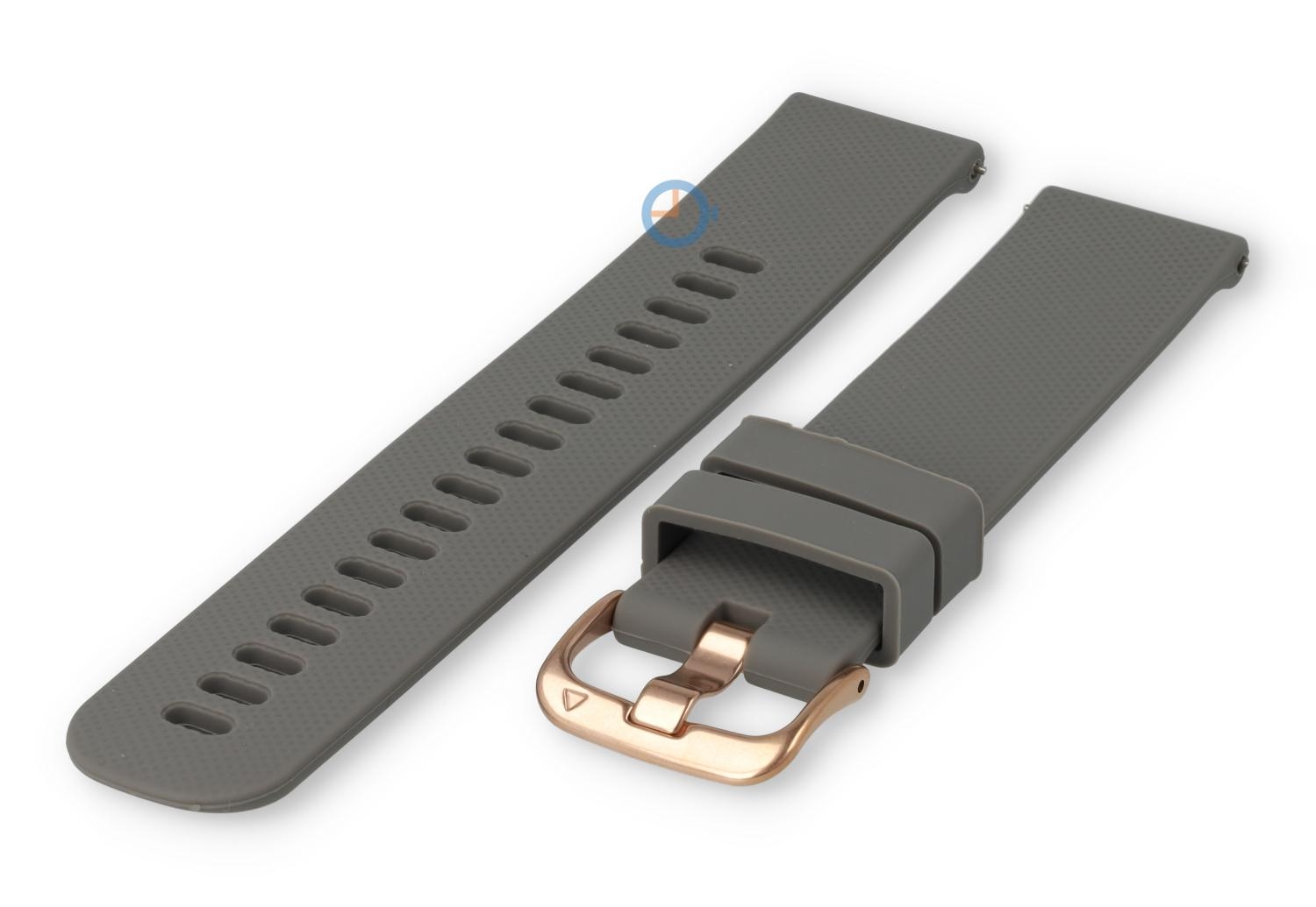 Siliconen sporthorloge band 20mm - lichtgrijs