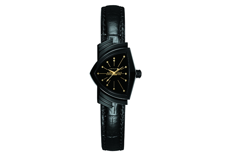 Hamilton horlogeband H24201730 - zwart leer
