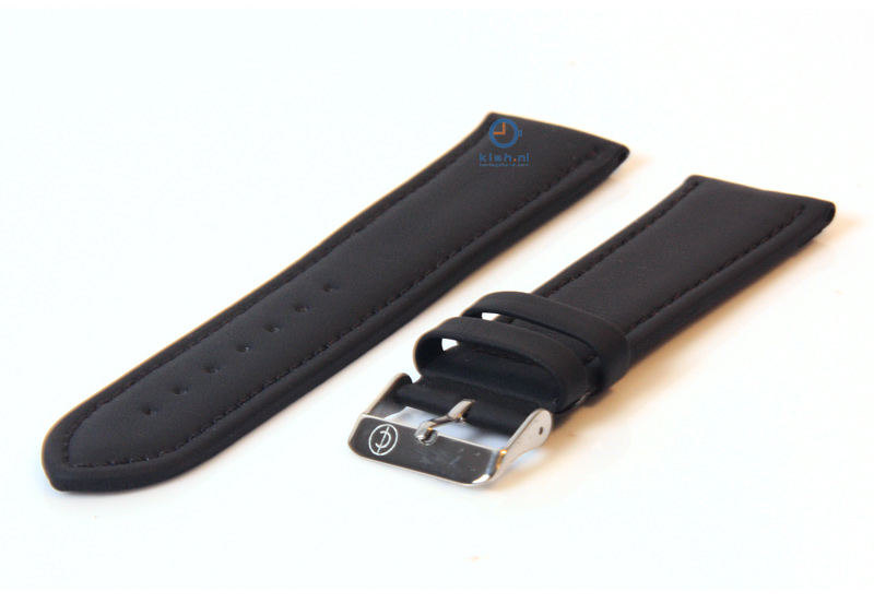 Horlogeband 28mm zwart leer