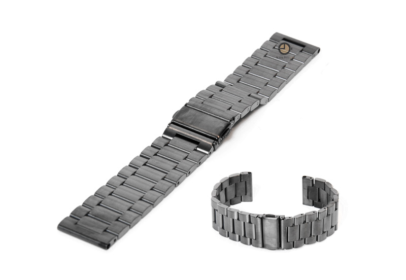 Horlogeband 24mm geborsteld gunmetal