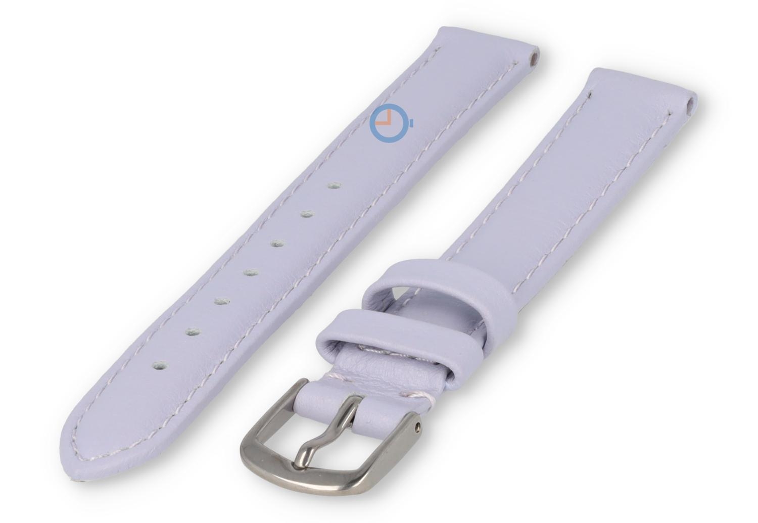 12mm horlogeband glad leer - lichtpaars